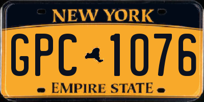 NY license plate GPC1076