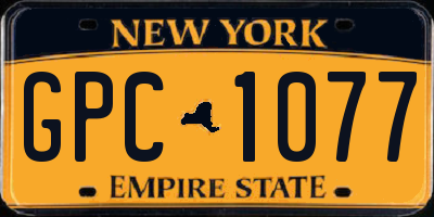 NY license plate GPC1077