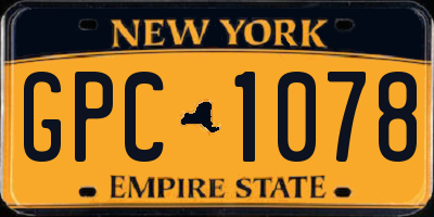 NY license plate GPC1078