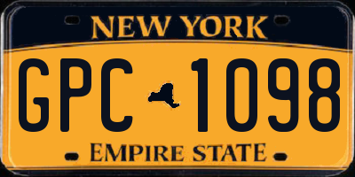 NY license plate GPC1098