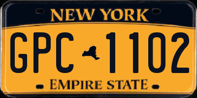 NY license plate GPC1102