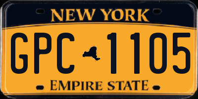 NY license plate GPC1105