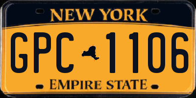 NY license plate GPC1106