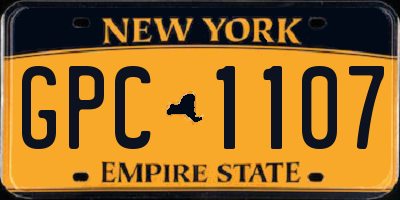NY license plate GPC1107