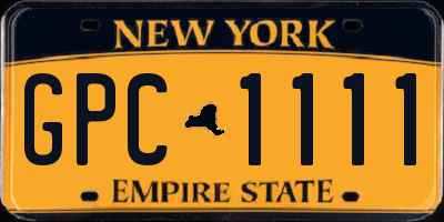 NY license plate GPC1111