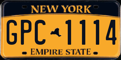 NY license plate GPC1114