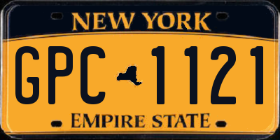 NY license plate GPC1121