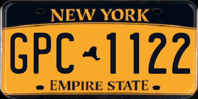 NY license plate GPC1122