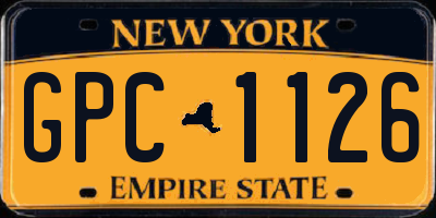 NY license plate GPC1126