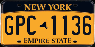 NY license plate GPC1136