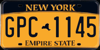 NY license plate GPC1145