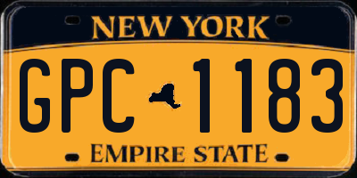 NY license plate GPC1183