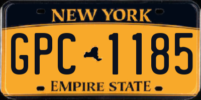 NY license plate GPC1185
