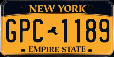 NY license plate GPC1189