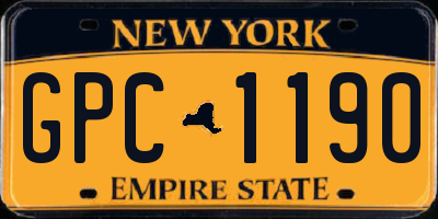NY license plate GPC1190
