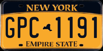 NY license plate GPC1191