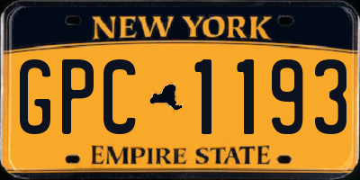 NY license plate GPC1193