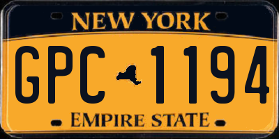 NY license plate GPC1194