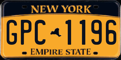 NY license plate GPC1196