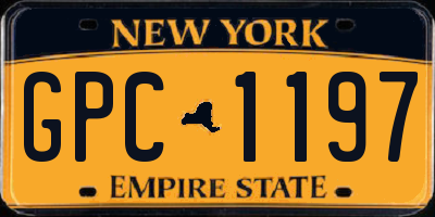 NY license plate GPC1197