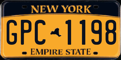 NY license plate GPC1198