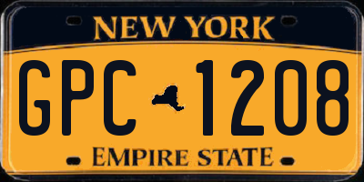 NY license plate GPC1208
