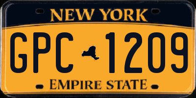 NY license plate GPC1209