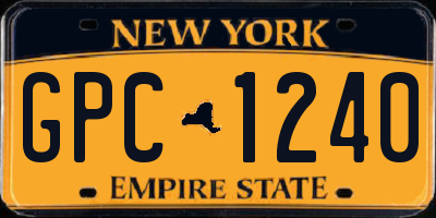 NY license plate GPC1240