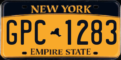 NY license plate GPC1283