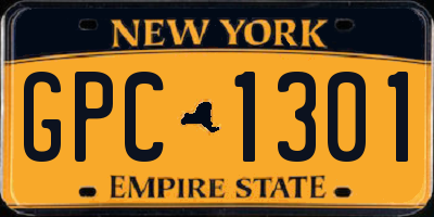NY license plate GPC1301
