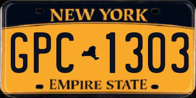 NY license plate GPC1303