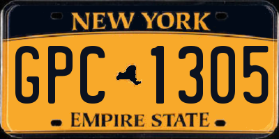 NY license plate GPC1305
