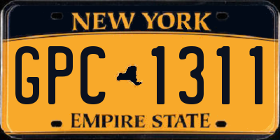 NY license plate GPC1311