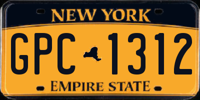NY license plate GPC1312
