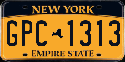 NY license plate GPC1313