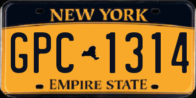 NY license plate GPC1314