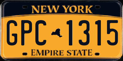 NY license plate GPC1315