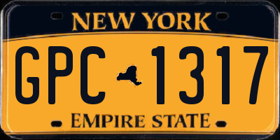 NY license plate GPC1317