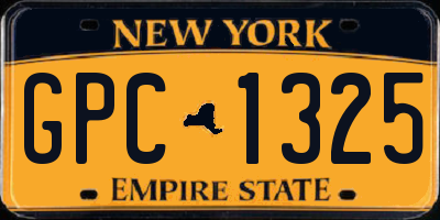 NY license plate GPC1325