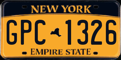 NY license plate GPC1326