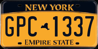 NY license plate GPC1337