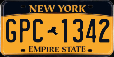 NY license plate GPC1342