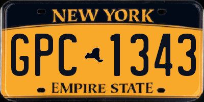NY license plate GPC1343