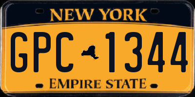 NY license plate GPC1344