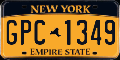 NY license plate GPC1349