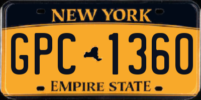 NY license plate GPC1360