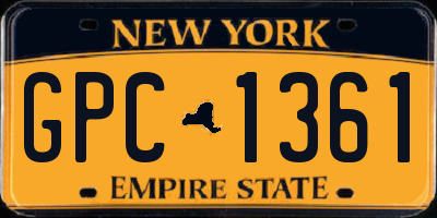 NY license plate GPC1361