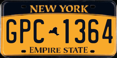 NY license plate GPC1364