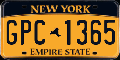 NY license plate GPC1365