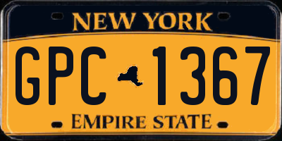 NY license plate GPC1367